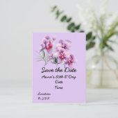 Orchid flower 80th Birthday Save the Date Briefkaa Briefkaart (Staand voorkant)