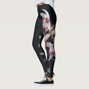 Orchid Flower Black achtergrond Leggings