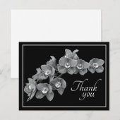 Orchid Flower Black/White Black Backdrop Hartelijk Briefkaart (Voorkant / Achterkant)