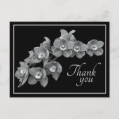 Orchid Flower Black/White Black Backdrop Hartelijk Briefkaart (Voorkant)