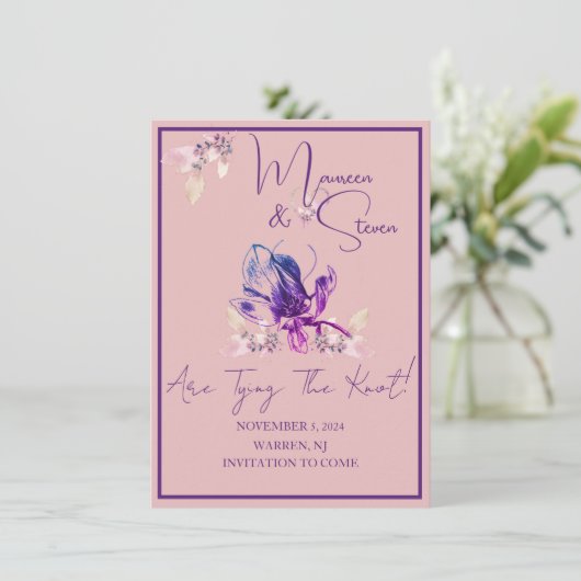 Orchid Flower Dusty Roos Sla de datum op Kaart (Staand voorkant)