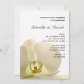 Orchid Flower on White Engagement Party Kaart (Voorkant)