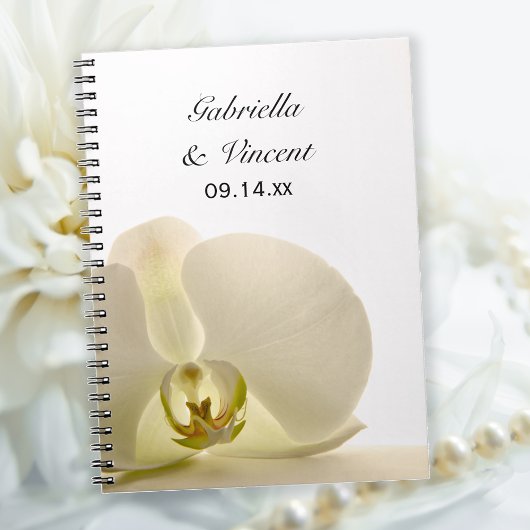 Orchid Flower on White Wedding Notitieboek