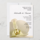 Orchid Flower on White Wedding Rehearsal Dinner Kaart (Voorkant)
