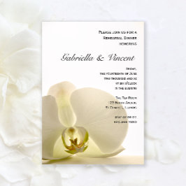 Orchid Flower on White Wedding Rehearsal Dinner Kaart
