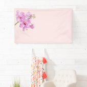 Orchid flower op roze pastelachtergrond spandoek (Insitu)