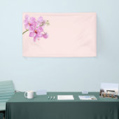 Orchid flower op roze pastelachtergrond spandoek (Beurs)