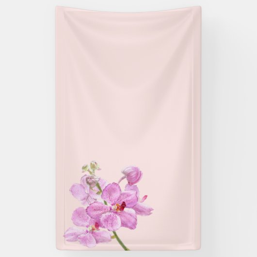 Orchid flower op roze pastelachtergrond spandoek (Verticaal)