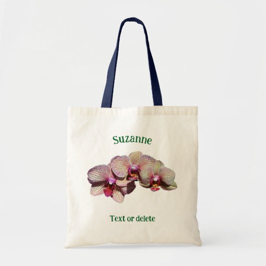 Orchid Flower Trio Personalized Tote Bag (Voorkant)