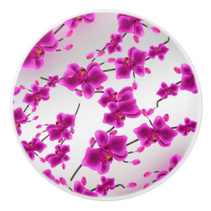 Orchid Flowers Elegant Floral Keramische Knop