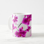 Orchid Flowers Elegant Floral Koffiemok (Voorkant links)