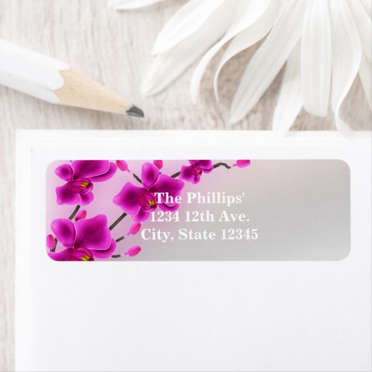 Orchid Flowers Elegant Floral Wedding Etiket (Insitu)