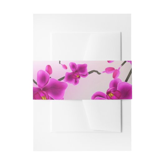 Orchid Flowers Elegant Floral Wedding Invitation Uitnodigingen Wikkel (Voorkant Voorbeeld)