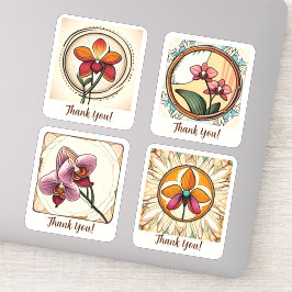 Orchid Flowers Groovy Retro Aangepast Sticker