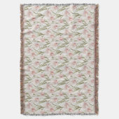 Orchid Flowers Pastel Blush Floral Throw Blanket Deken (Voorkant Verticaal)