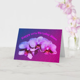 Orchid Flowers Personalized Birthday Kaart
