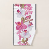  Orchid Flowers Striped Bath Towel Set Bad Handdoek (Handdoek)
