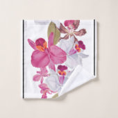  Orchid Flowers Striped Bath Towel Set Bad Handdoek (Wasdoekje)