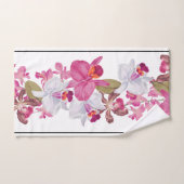 Orchid Flowers Striped Bath Towel Set Bad Handdoek (Handdoek)