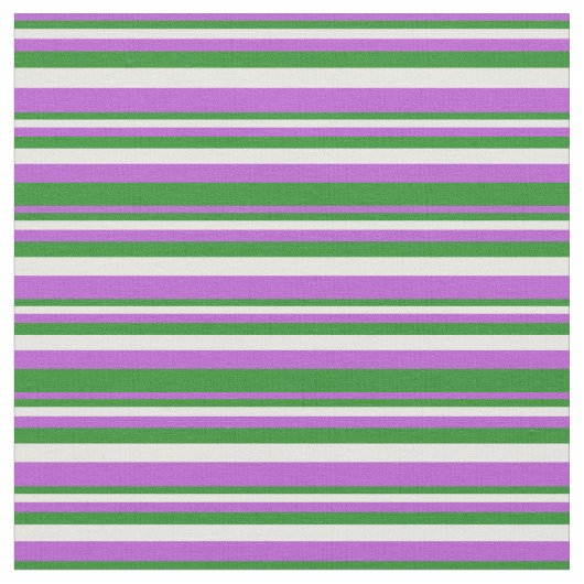 Orchid, Forest Green en White Pattern Stof (Close Up)