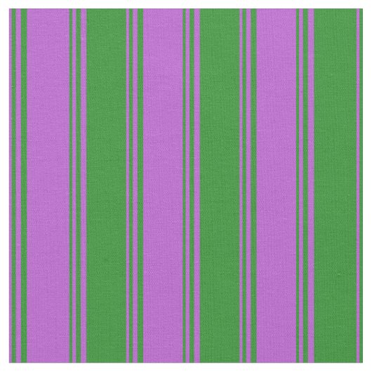 Orchid & Forest Green Lines Pattern Stof (Close Up)