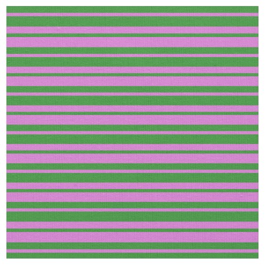 Orchid & Forest Green Striped Pattern Stof (Close Up)