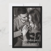 Orchid Foto van Black Wedding Invitation Kaart (Achterkant)