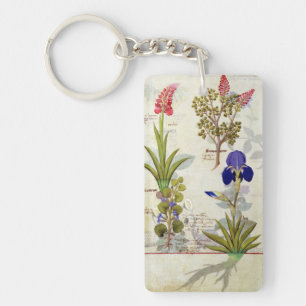 Orchid & Fumitory of Bleeding Heart Hedera & Iris Sleutelhanger