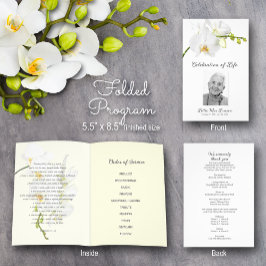 Orchid Funeral Program Celebration of Life Flyer