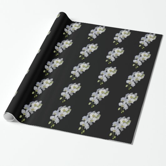 Orchid Garland Wrapping Paper Cadeaupapier (Uitgerold)