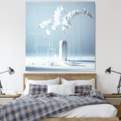 Orchid Geometry Canvas Afdruk (Insitu (Slaapkamer))