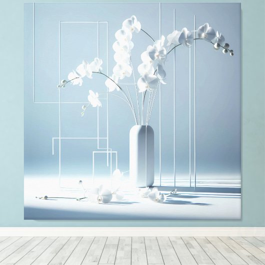 Orchid Geometry Canvas Afdruk (Insitu (Houten vloer))