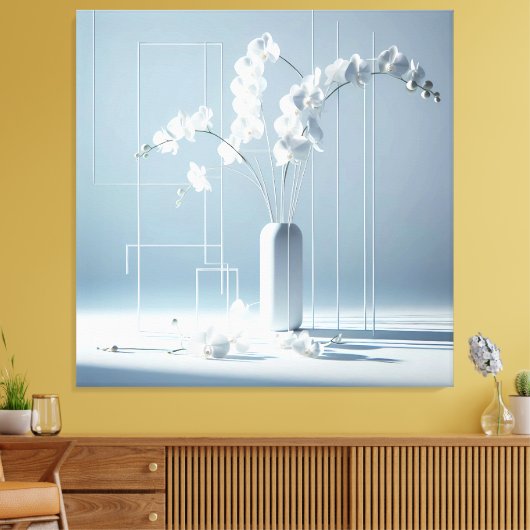 Orchid Geometry Canvas Afdruk (Insitu (Woonkamer))