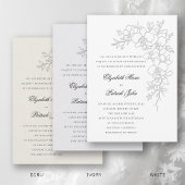 Orchid Gleam Formal Traditional Ecru Wedding Kaart