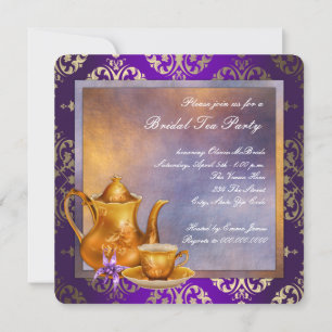 Orchid Gold Paarse Bridal Tea Kaart