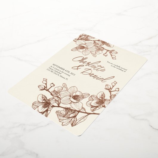 Orchid Golden Moments | Uitnodiging tot Folie van  (Gedraaid)