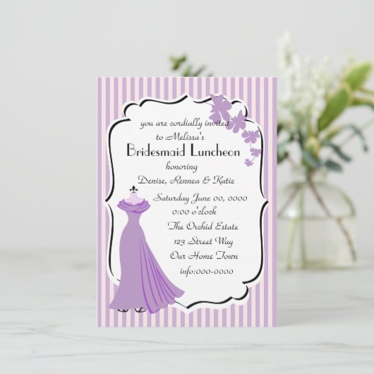 Orchid Gown Bridesmaid Kaart (Staand voorkant)