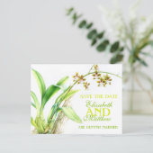 Orchid greenery beschilderde bloem, behalve de dat aankondigingskaart (Staand voorkant)