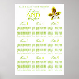 Orchid greenery Wedding Seating Table Planner 1-9 Poster