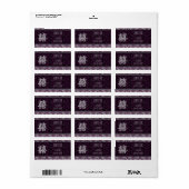 Orchid Grey Chinese Brocade Double Happiness Etiket (Full Sheet)