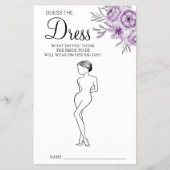 Orchid Guess the Dress Bridal shower game card Flyer (Voorkant)
