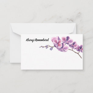 Orchid herinnert zich altijd de witte ventilatorka notitiekaartje