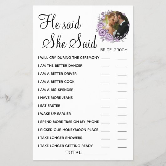 Orchid Hij zei dat ze een douchespelkaart had. Flyer (Voorkant)