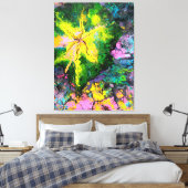 "Orchid in Blooms #1", abstract, psychedelic Canvas Afdruk (Insitu (Slaapkamer))