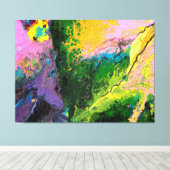 "Orchid in blooms #1", abstract, psychedelic Canvas Afdruk (Insitu (Houten vloer))
