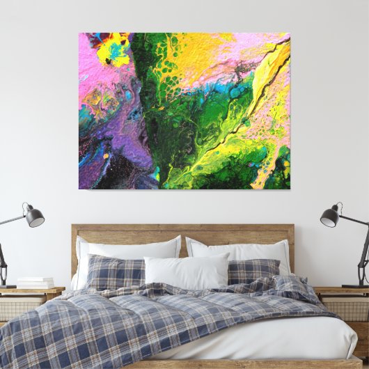 "Orchid in blooms #1", abstract, psychedelic Canvas Afdruk (Insitu (Slaapkamer))