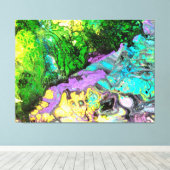 "Orchid in blooms #3",abstract, psychedelic Canvas Afdruk (Insitu (Houten vloer))