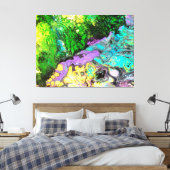 "Orchid in blooms #3",abstract, psychedelic Canvas Afdruk (Insitu (Slaapkamer))