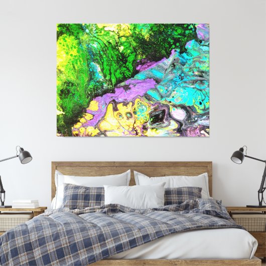 "Orchid in blooms #3",abstract, psychedelic Canvas Afdruk (Insitu (Slaapkamer))