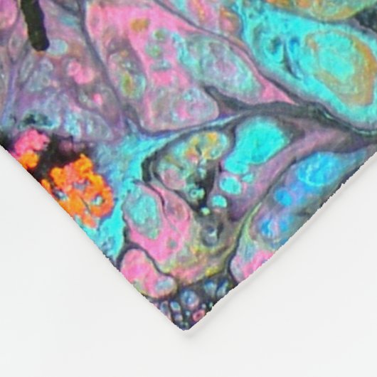 "Orchid In Blooms", abstract, psychedelic Fleece Deken (Hoek)